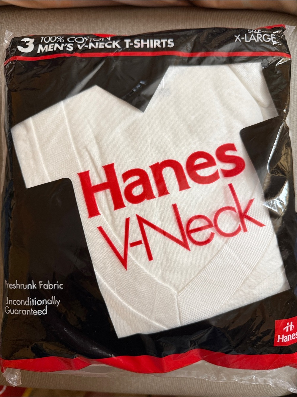 NWT Hanes V-Neck T-Shirts (3) 3 Packs XL